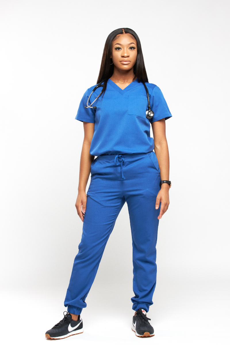Oni Single Pocket Tuck in V-neck – Cobalt Blue – Oni Medical Apparel